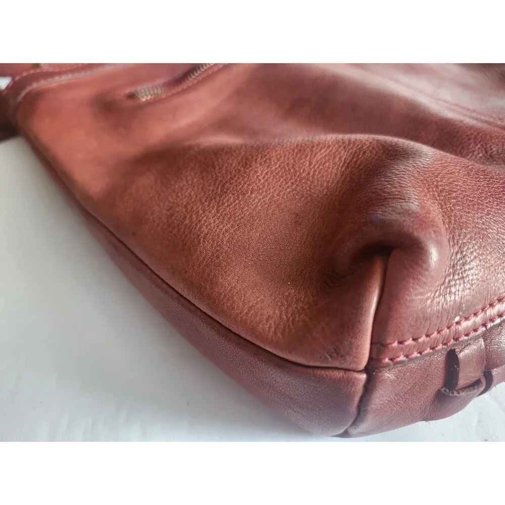 BIBA Barcelona Leather Brick Brown Color Tote Shoulder Bag Braided
